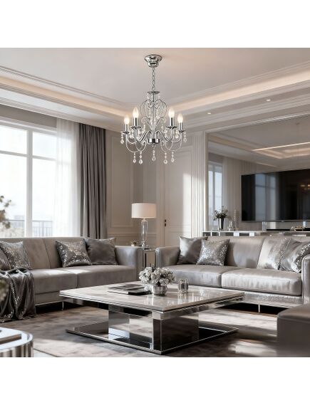 Toolight LAMPA SUFITOWA WISZĄCA EBT008-5CP CHROM, изображение 6