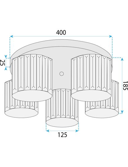 Toolight Lampa sufitowa kryształowa EBT024-5C ZŁOTA, 5 image