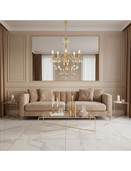 Toolight LAMPA SUFITOWA WISZĄCA EBT015-5CP Złota, изображение 5