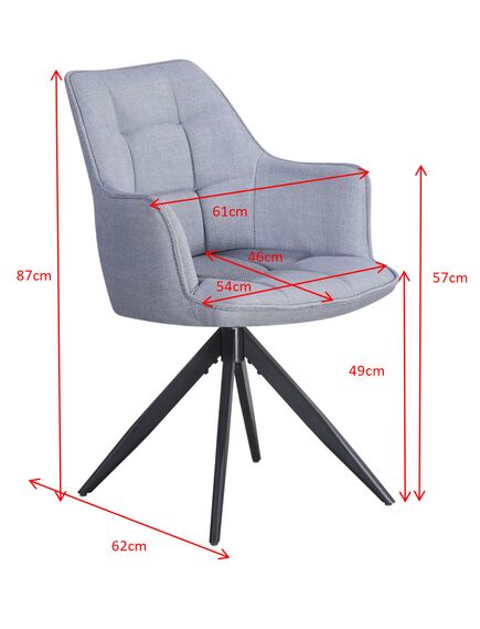 Krēsls REX Light Grey Burlap Chair, 2 image
