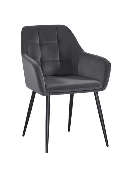 Krēsls UGO Grey Velvet Chair, 3 image