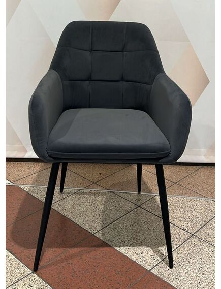 Krēsls UGO Grey Velvet Chair, 8 image
