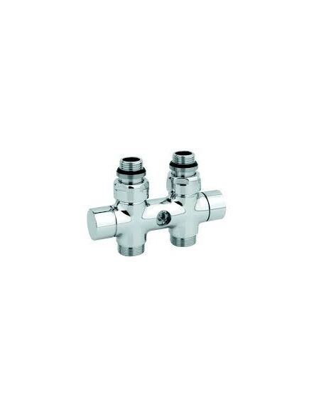 Carlo Poletti Rad. dubultbloks Twinvalve Thermo 1/2` x 24-19, taisns, balts (50mm)
