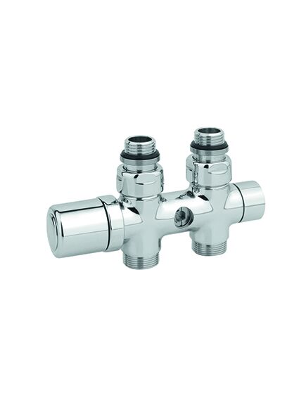 Carlo Poletti Rad. dubultbloks Twinvalve Thermo 1/2` x 24-19, taisns, hromēts (50mm)