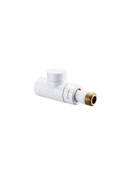 Oventrop Lockshield valve "Combi E", exclusive straight, white powder, DN15-1/2"