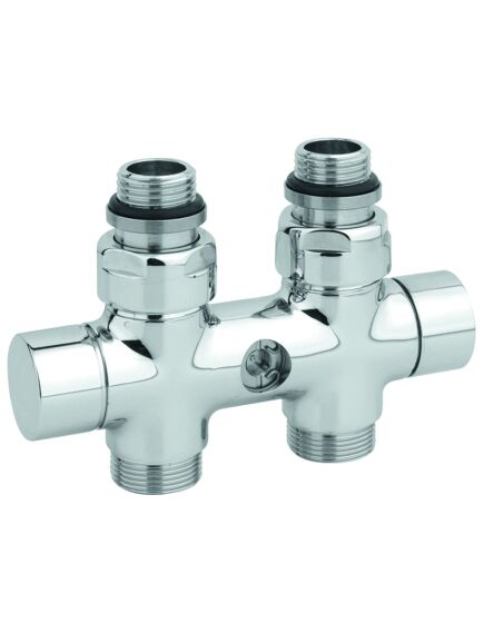 Carlo Poletti Rad. dubultbloks Twinvalve 1/2` x 24-19, taisns, hromēts (50mm)