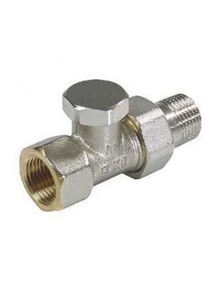 Oventrop Radiator lockshield valve "Combi 2" PN 10, straight pattern, DN15, bronze/brass, nickel plated