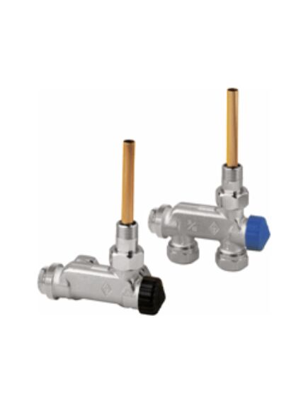 Heimeier Termostatiskais E-Z vārsts divcaur. sist. taisns nikelēts ar iegremdējamo cauruli DN15 (1/2")