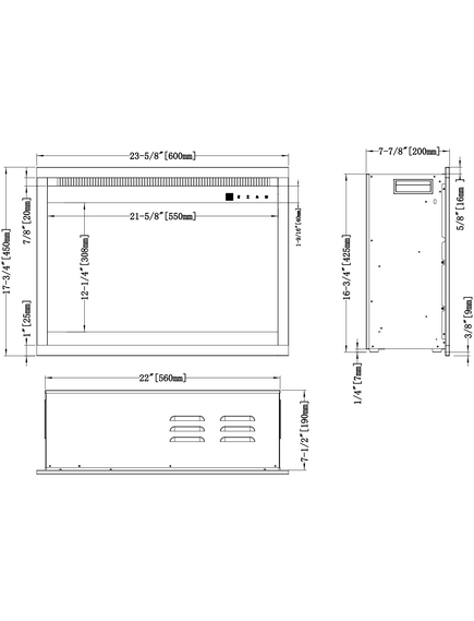 Elektriskais kamins AFLAMO 3D 45x60 Iebūvējamais, 10 image