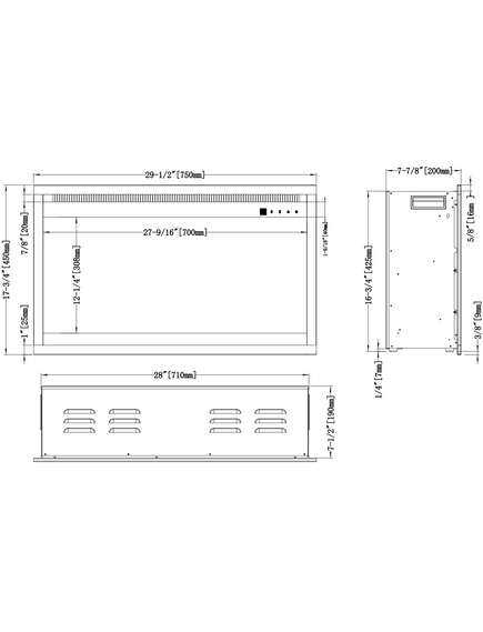 Elektriskais kamins AFLAMO 3D 45x75 Iebūvējamais, 10 image