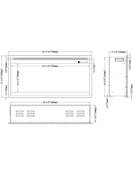 Elektriskais kamins AFLAMO 3D 45x90 Iebūvējamais, 10 image