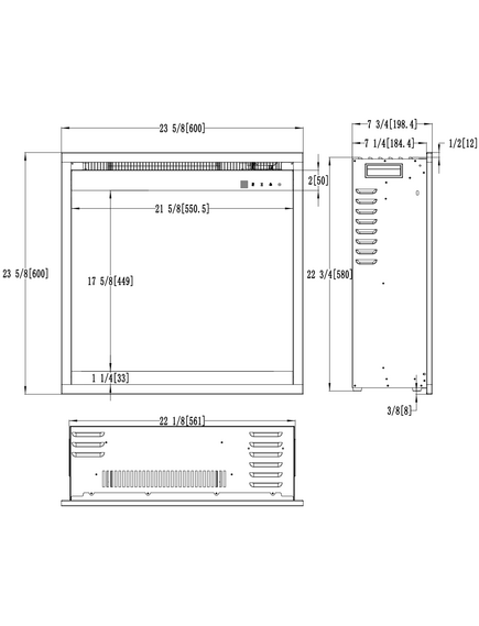 Elektriskais kamins AFLAMO 3D 60x60 Iebūvējamais, 10 image