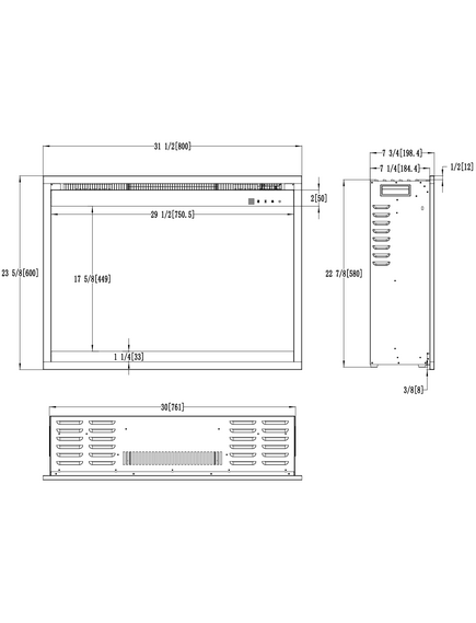 Elektriskais kamins AFLAMO 3D 60x80 Iebūvējamais, 10 image
