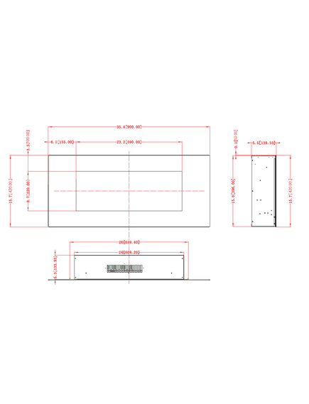Elektriskais kamins AFLAMO Albion 36 NH Sienas / Iebūvējamais, 5 image