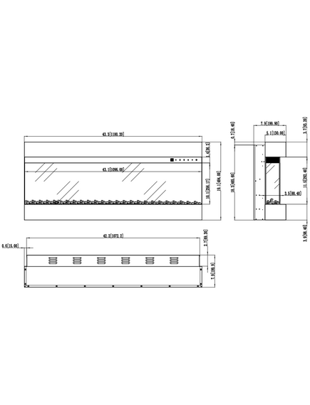 Elektriskais kamins AFLAMO Imperial 43 Sienas / Iebūvējamais, 7 image