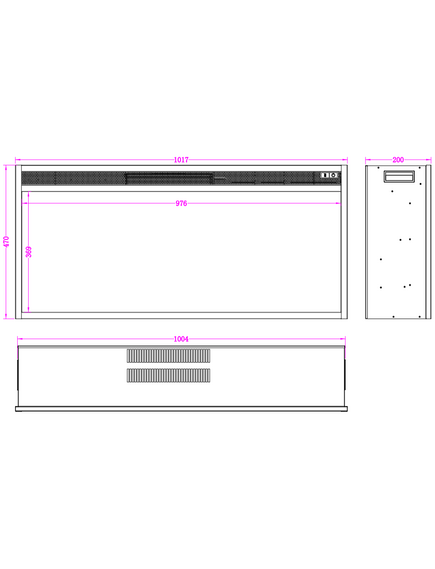 Elektriskais kamins AFLAMO LED 100 CLASSIC Iebūvējamais, 3 image