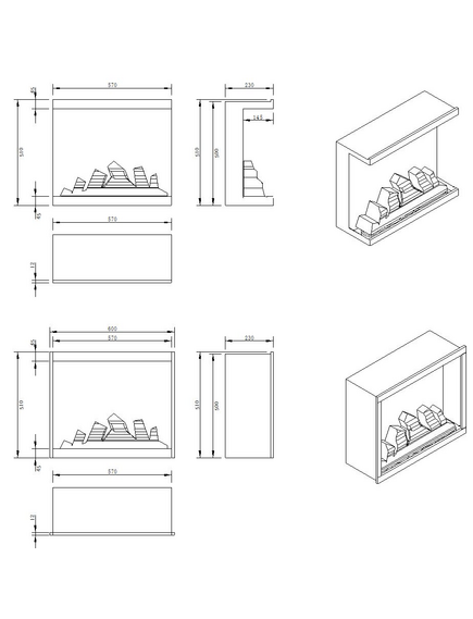 Elektriskais kamins AFLAMO LED 60 NH Iebūvējamais, 12 image