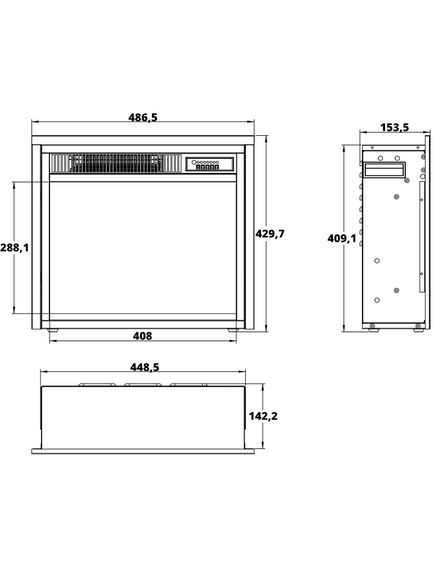 Elektriskais kamins AFLAMO LED 40 CLASSIC Iebūvējamais, 3 image