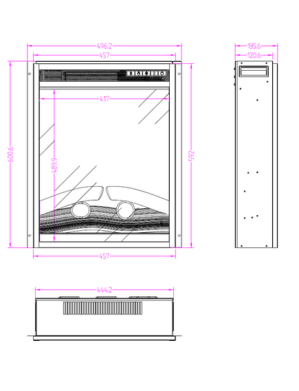 Elektriskais kamins AFLAMO LED 50 CLASSIC Iebūvējamais, 9 image