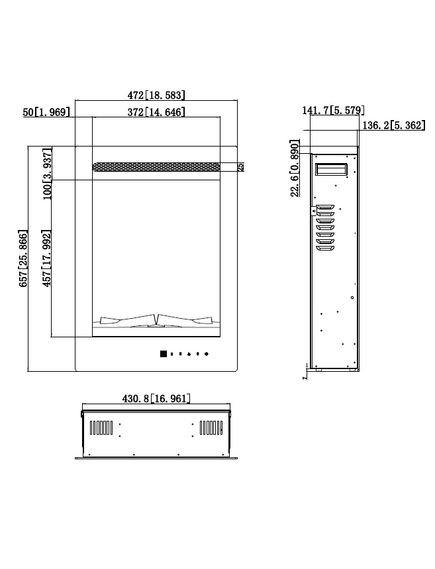 Elektriskais kamins AFLAMO LED 50 PRO Iebūvējamais, 10 image
