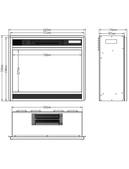 Elektriskais kamins AFLAMO LED 60 CLASSIC Iebūvējamais, 5 image