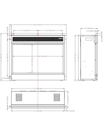 Elektriskais kamins AFLAMO LED 80 CLASSIC Iebūvējamais, 6 image