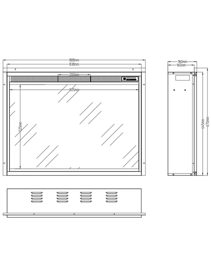 Elektriskais kamins AFLAMO LED 90 CLASSIC Iebūvējamais, 4 image