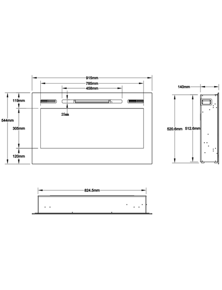 Elektriskais kamins AFLAMO Majestic 32 Sienas / Iebūvējamais, 7 image