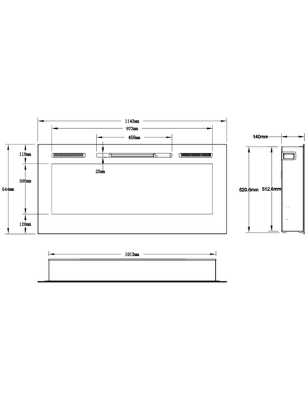 Elektriskais kamins AFLAMO Majestic 36 Sienas / Iebūvējamais, 7 image