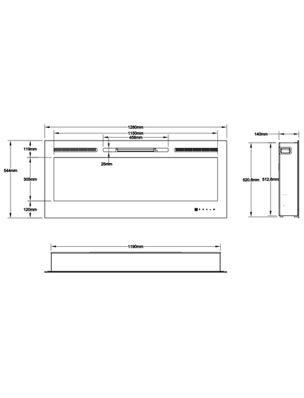 Elektriskais kamins AFLAMO Majestic 39 Sienas / Iebūvējamais, 7 image