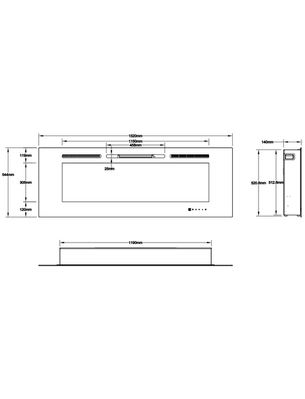 Elektriskais kamins AFLAMO Majestic 45 Sienas / Iebūvējamais, 7 image