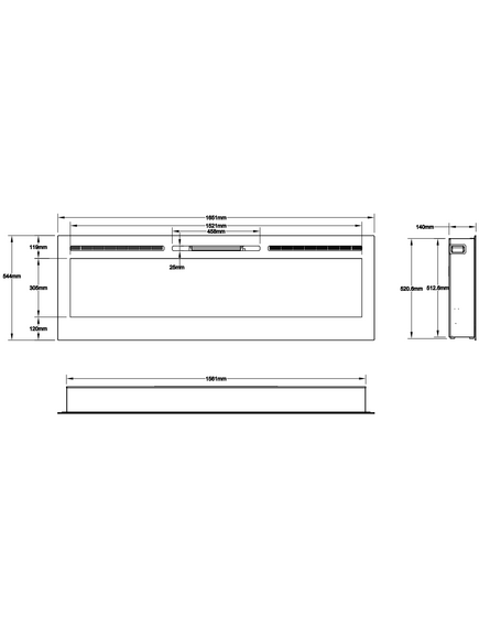 Elektriskais kamins AFLAMO Majestic 50 Sienas / Iebūvējamais, 7 image