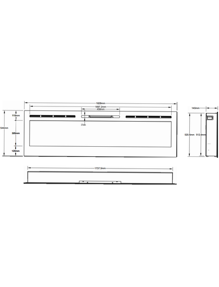 Elektriskais kamins AFLAMO Majestic 72 Sienas / Iebūvējamais, 7 image
