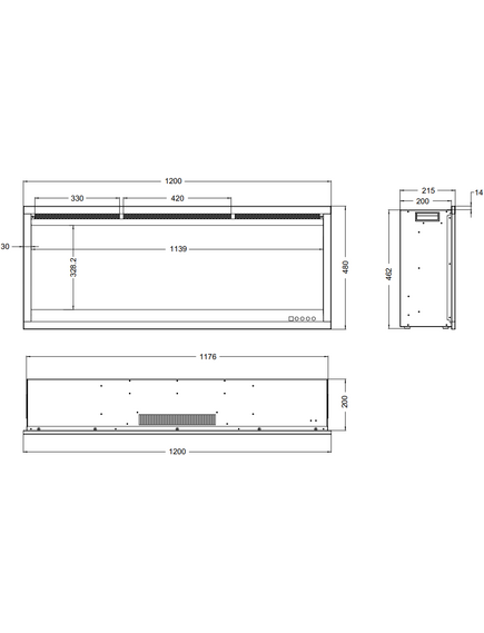Elektriskais kamins AFLAMO Royal 3D 120 Iebūvējamais, 10 image