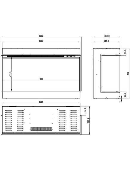 Elektriskais kamins AFLAMO Superb 3D 100 Iebūvējamais, 11 image