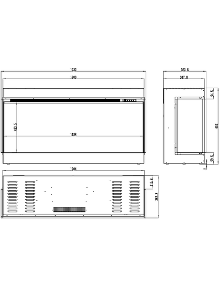 Elektriskais kamins AFLAMO Superb 3D 120 Iebūvējamais, 11 image