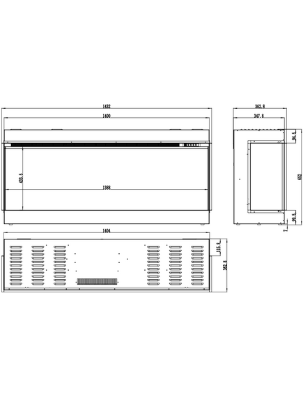 Elektriskais kamins AFLAMO Superb 3D 140 Iebūvējamais, 11 image