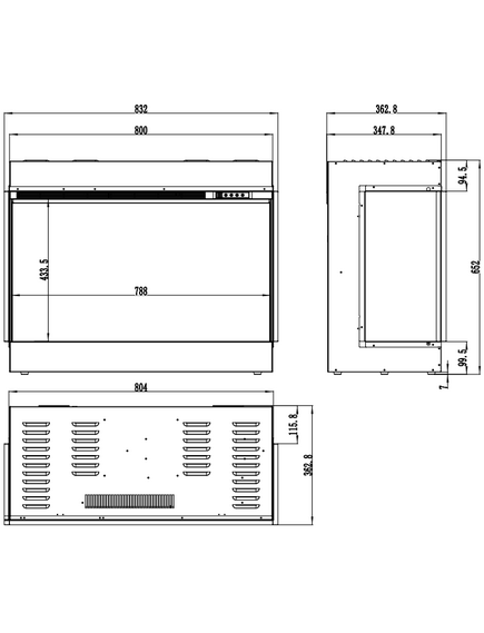 Elektriskais kamins AFLAMO Superb 3D 80 Iebūvējamais, 11 image