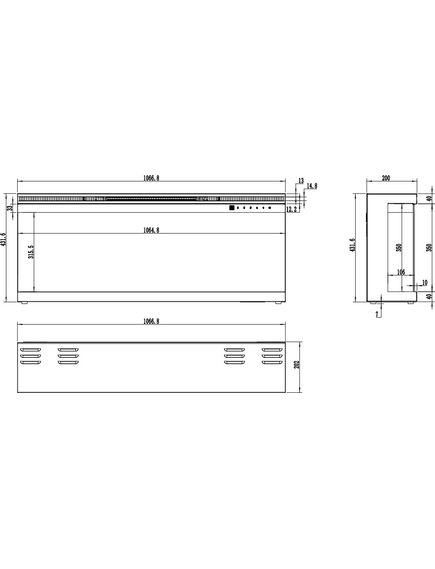 Elektriskais kamins AFLAMO Unique 107 Sienas / Iebūvējamais, 13 image