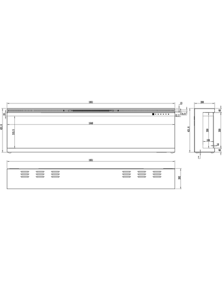 Elektriskais kamins AFLAMO Unique 165 Sienas / Iebūvējamais, 13 image