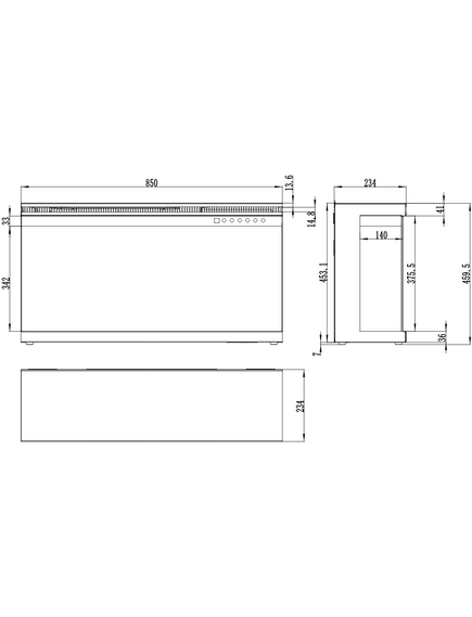 Elektriskais kamins AFLAMO Unique 90 Sienas / Iebūvējamais, 13 image
