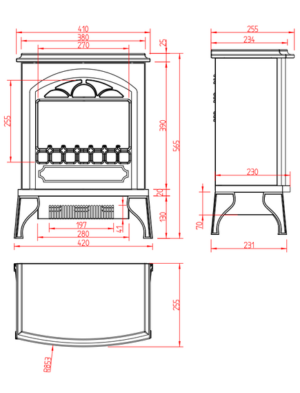 Электрокамин AFLAMO Hoover Отдельно стоящий, изображение 5