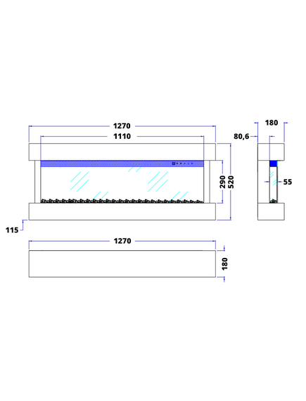 Elektriskais kamins AFLAMO Modena White, 8 image
