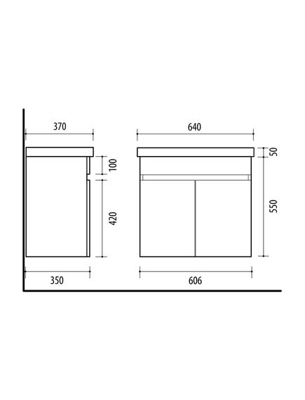 Riva skapītis ar izlietni SA63-10E White, 3 image