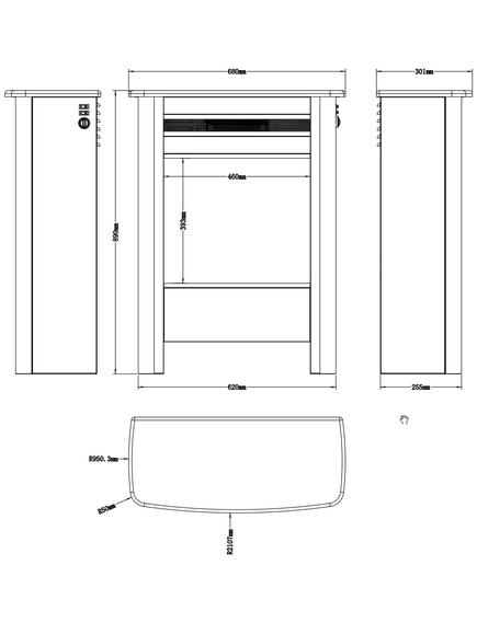Электрокамин AFLAMO Vegas Отдельно стоящий, изображение 3