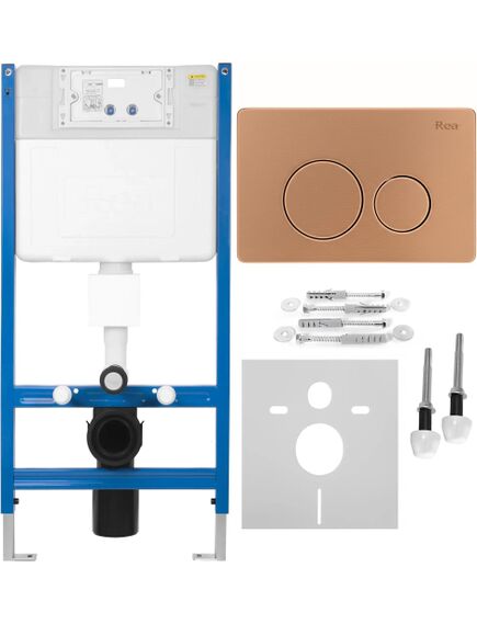 Rea Sanitary Stelaż zestaw podtynkowy K011A-Q do mis WC z przyciskiem I Miedź Szczotkowana