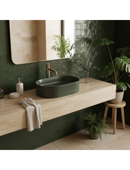 Rea Sanitary Umywalka nablatowa Rea Vanda Olive Matt, 3 image