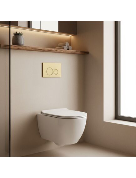 Rea Sanitary Stelaż zestaw podtynkowy K011A-Q do mis WC z przyciskiem I Złoty Szczotkowany, 2 image