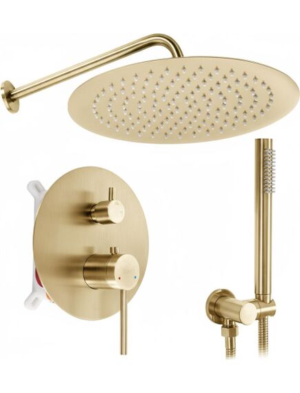 Rea Sanitary Zestaw natryskowy podtynkowy Rea Foss Clif Złoty Szczotkowany + BOX