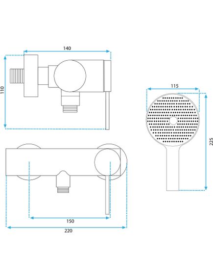 Rea Sanitary Bateria prysznicowa Rea Foss Clif Miedź Szczotkowana, изображение 5